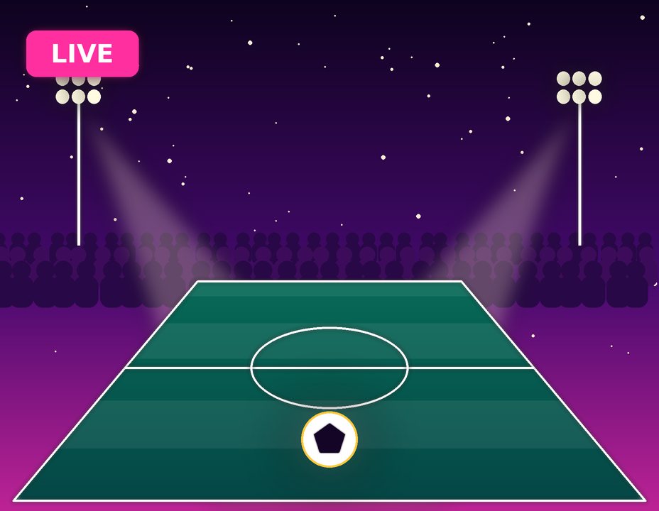Friends watching live football on a big TV